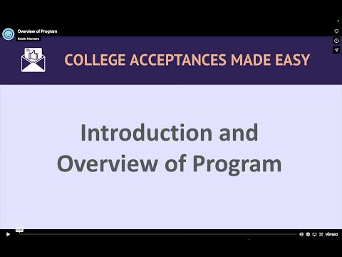 Free How to Get Admitted to College Program