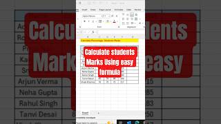 Calculate Percentage of students Marks in Excel #excelforbeginners #excel #exceltips #exceltricks