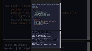 Split Text on Whitespace Using Python and Regex #pythonregex #regex #python3regex #regex