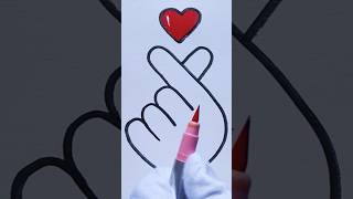 Cute Things to Draw 024 | Finger Heart Drawing Easy #fingerheart #drawing #art #easy #cute #tutorial
