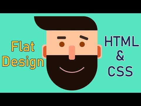 draw a flat design face using html and css only | html & css totorial