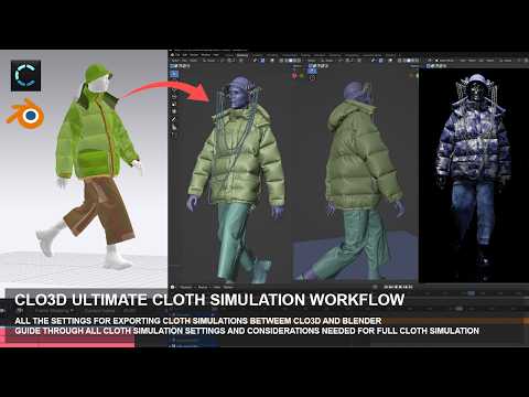 Clo3D Beginners Cloth Simulation ULTIMATE GUIDE Animation Workflow Import + Export Settings Blender