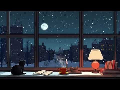 Snowfall outside ❄️ Snowy lofi with cozy vibes and relax ~
