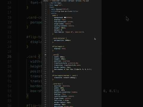 Flip a 3D Card with Just HTML & CSS – No JavaScript Needed! 🔄✨ #shorts