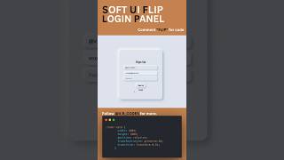Soft UI Flip Login Panel using HTML & CSS | 3D Card Flip Animation. #webkit