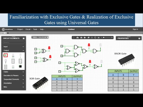 Realization of Exclusive Gates using Universal Gates || Virtual Digital Electronics Lab ||