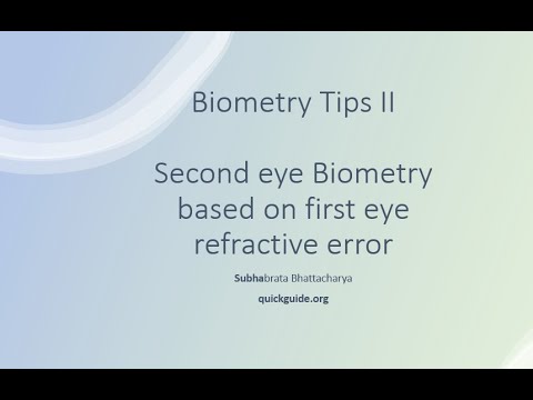 Biometry & IOL power prediction based on first eye refractive error !