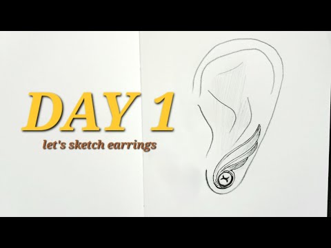 Day 1 : How to draw unique earrings in step by step