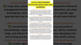 Child Care Worker Interview Questions and Answers (Pass Your Interview)