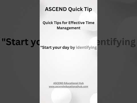 Quick Tips for Effective Time Management