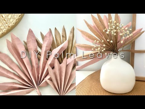 DIY Easy Paper kraft Palm Leaves Decor | Paper Recycling Craft Ideas