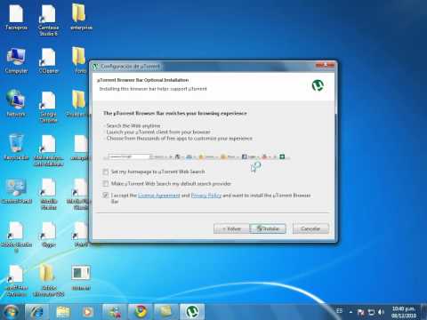 Descargar e instalar Utorrent para bajar musica, pelis, juegos, programas etc.