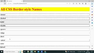 All CSS border style names | CSS border names| CSS tutorial