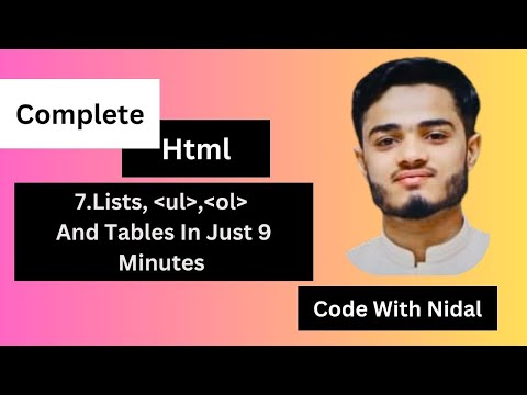 Learn HTML Lists & Tables in 9 Minutes – Quick & Easy Guide