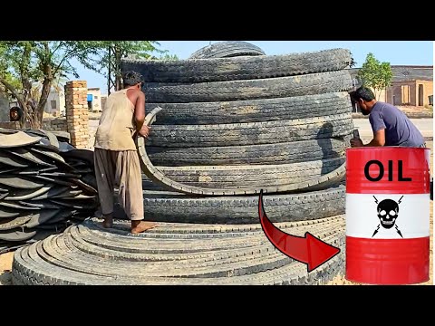 "Cutting Massive Truck Tires Like Butter – What’s Inside Will Surprise You!"