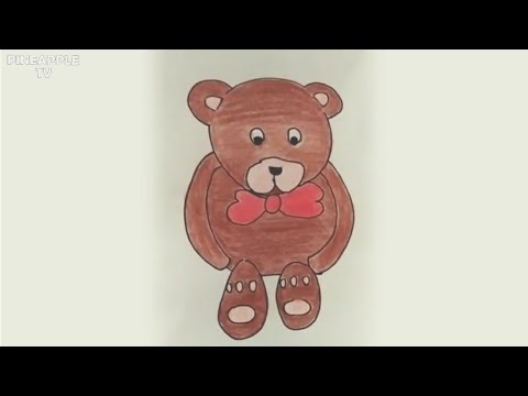 How to draw teddy bear and fill with color pencil