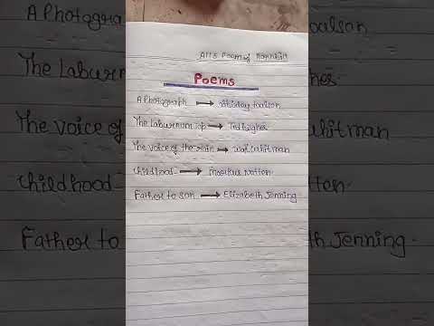Class 11 english all poem and its writter names 👍🌄