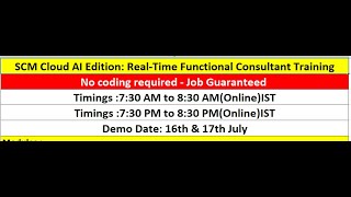 Oracle SCM Cloud AI Edition: Real-Time Functional Training Demo-16th&17th July-2025