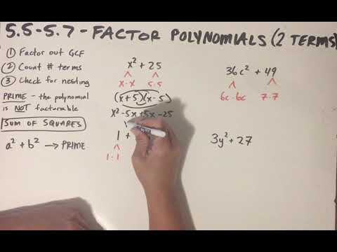 5.7 - Factoring Polynomials (Sum of Squares)