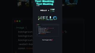 🖋️✨ Text Masking Magic with CSS3! 💻🌈||#shorts #cssanimation #gridlayouts #webdesign #weblayout #web3