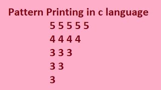 pattern in c programming language#shorts