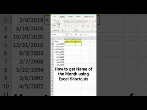 How to get Name of the Month using Excel Shortcuts #shorts #excel #msexcel #interview #data