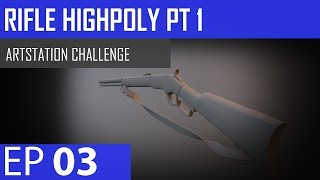 Maya 2018 High Poly Modeling Rifle - Timelapse