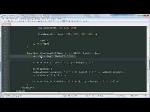 Canvas & Image Rotation - HTML5 Canvas Animation Tutorial 5