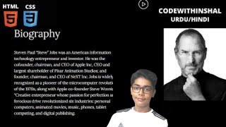 Build A Tribute Page In HTML and CSS For Intermediate Tutorial | Tribute Page Using HTML & CSS