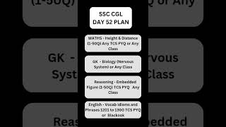 SCC CGL DAY 52 Study Plan | SSC CGL 100 Day Plan | #ssccgl2024 #ssc100daystudyplan #100dayschallenge