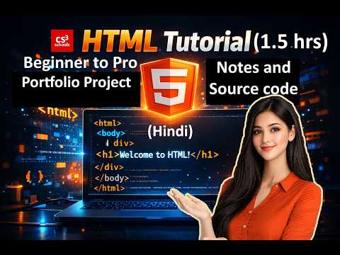 HTML Tutorial For Beginners | Complete HTML with Notes , Code and Portfolio Project