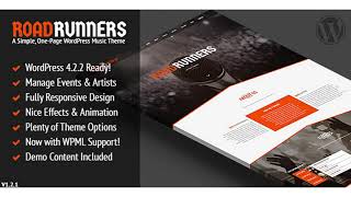 RoadRunners - A One-Page Music WordPress Theme | Themeforest Website Templates and Themes