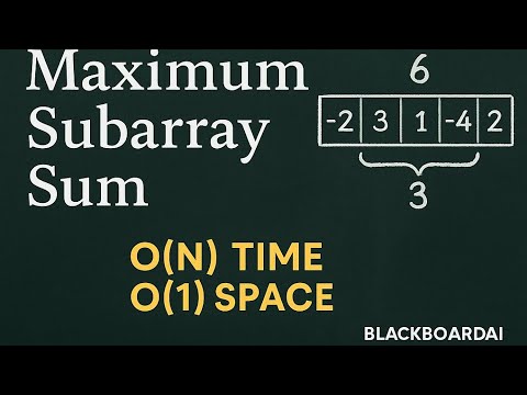 Kadane's Algorithm: Max Subarray Sum O(N)