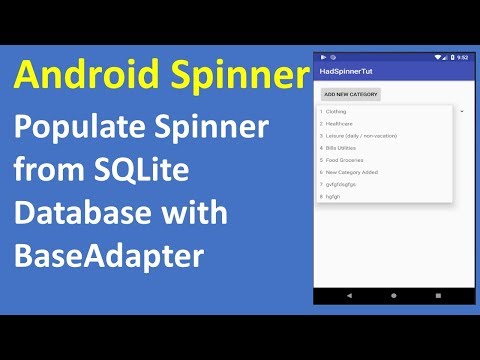 Android Spinner Populate from SQLite database | برمجة اندرويد اندرويد سبنر
