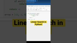 Linear Search in Python! #shorts #python #programming #coding