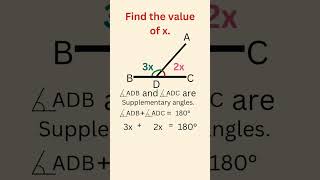 Supplimentary angles | Q.No. 1 #maths #mathematics #mathsolution #mathshorts