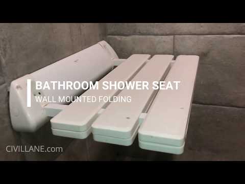 "Bathroom Shower Seat Wall Mounted Foldable"