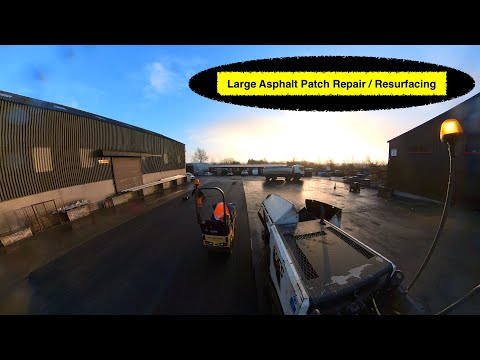 Large asphalt patch resurfacing
