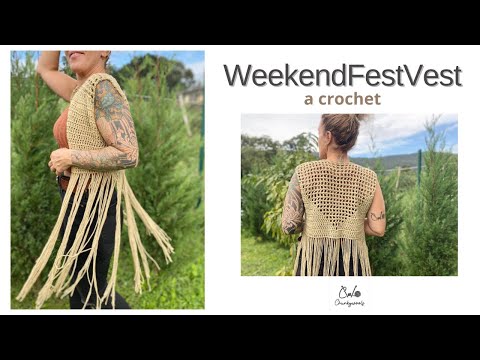 (TUTORIAL COMPLETO) CHALECO HIPPIE DE CROCHET PASO A PASO EN ESPAÑOL, WEEKENDFESTVEST,
