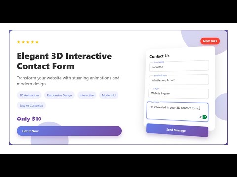 VIRAL 3D Contact Form 2025 | Interactive Animation UI | Modern Website Forms Demo