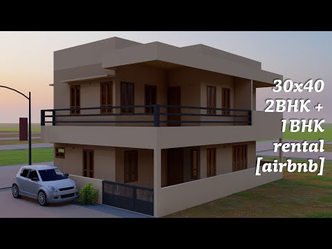 30x40 house plan east facing with rental option