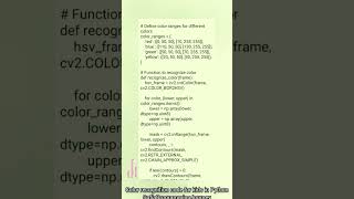 Color Recognition  Code for Kids in Python | Fun and Educational Coding Project#PythonForKids