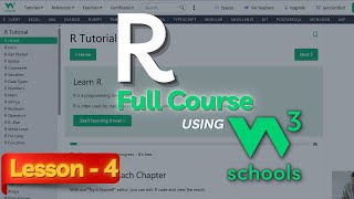W3Schools R Programming Tutorial for Absolute Beginners (Part-4) | R Programming using W3Schools