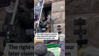 Conservative influencer surrounded by protesters in Minneapolis