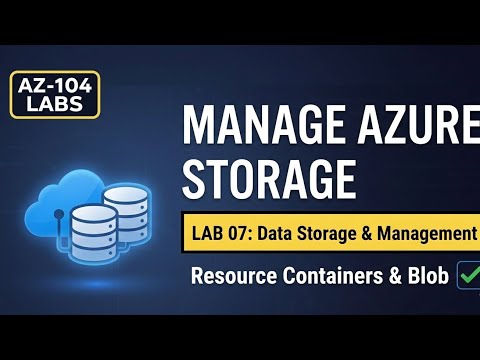#08 Az-104 | Lab 07 ! Manage Azure Storage | #Az104Revamp 