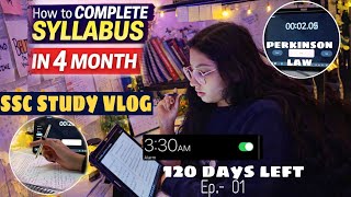 SSC STUDY VLOG : Woke Up At 3:30 AM For My SSC CGL self Study | How To Complete Syllabus In 4 Month