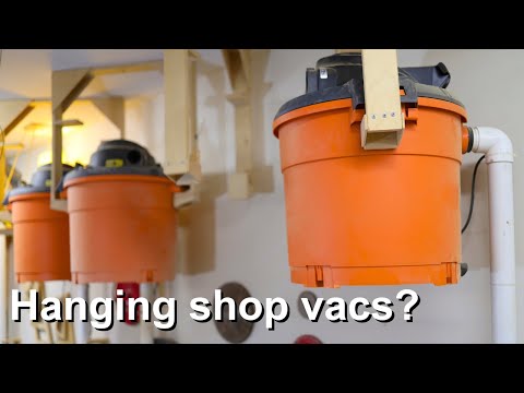 How and why to hang a shop vac from the ceiling | dust collection hack