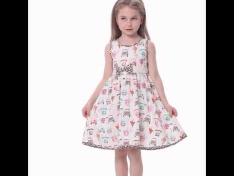 Bonny Billy Girls Sleeveless Cotton Print Casual Children Dress with Sash