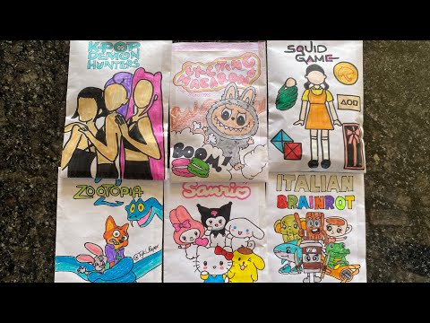 Labubu, Squid Game, Sanrio, Zootopia, K-Pop Demon Hunters, Italian Brainrot | Paper ASMR