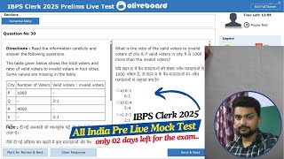 Oliveboard IBPS Clerk Prelims Live Mock Test | Boost Your Score With This Approach #banking
